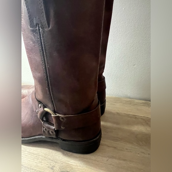 FRYE Harness 12R Men's Boots Size 10 D Dark Brown Distressed Leather New - Picture 5 of 11